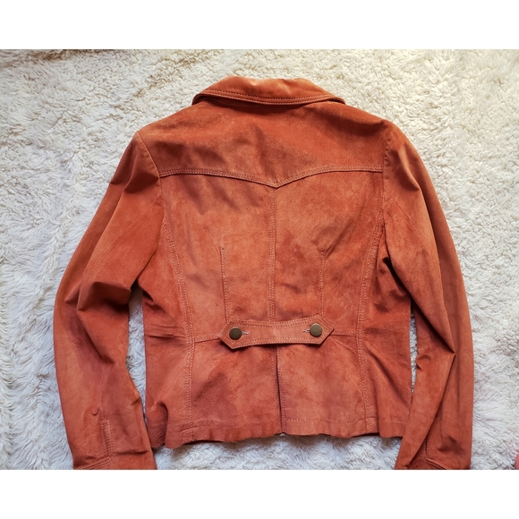 90's Danier Leather Jacket Orange - Picture 9 of 12